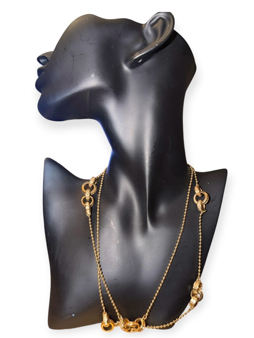 COACH Vintage Interlocking Multi-Ring Long Station Necklace